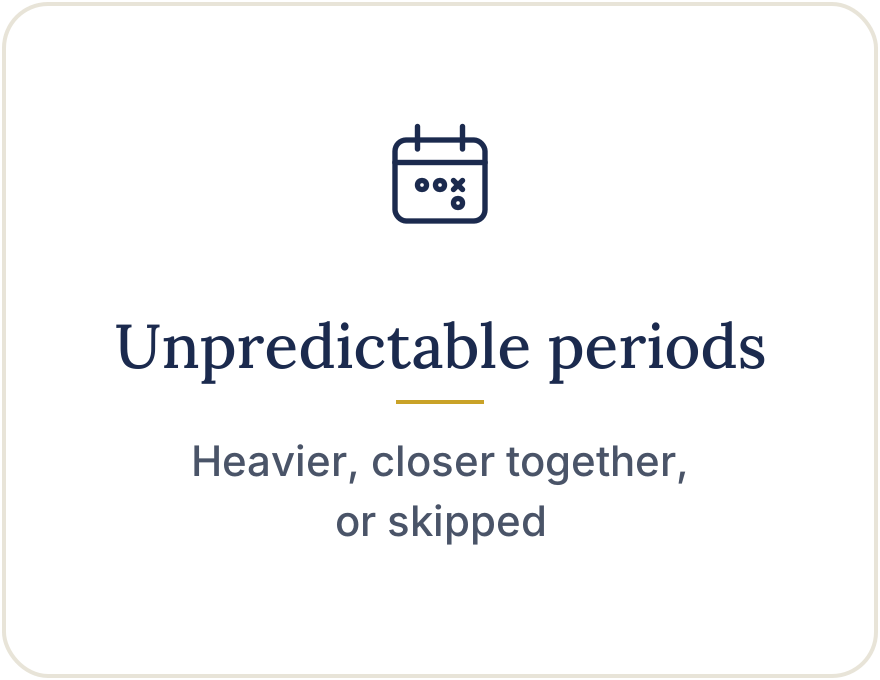 Unpredictable periods: heavier, closer together, or skipped