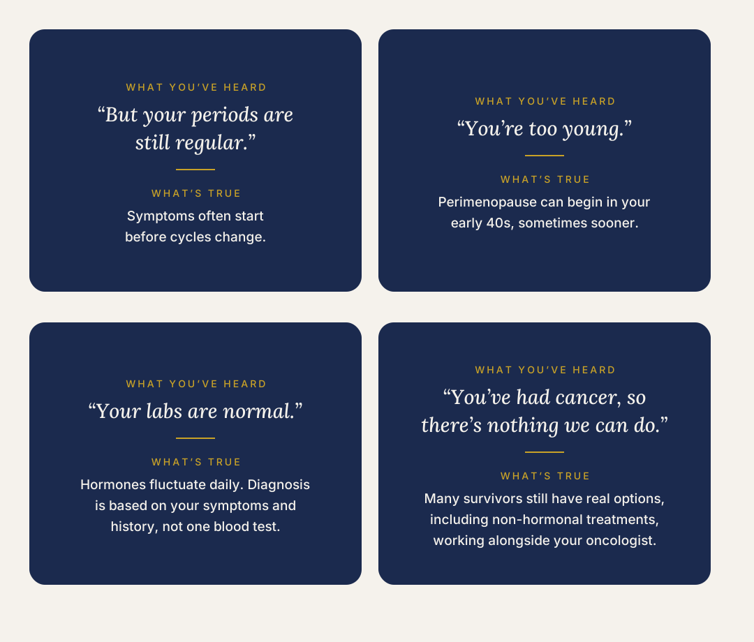 Four common myths about perimenopause, and what's actually true.