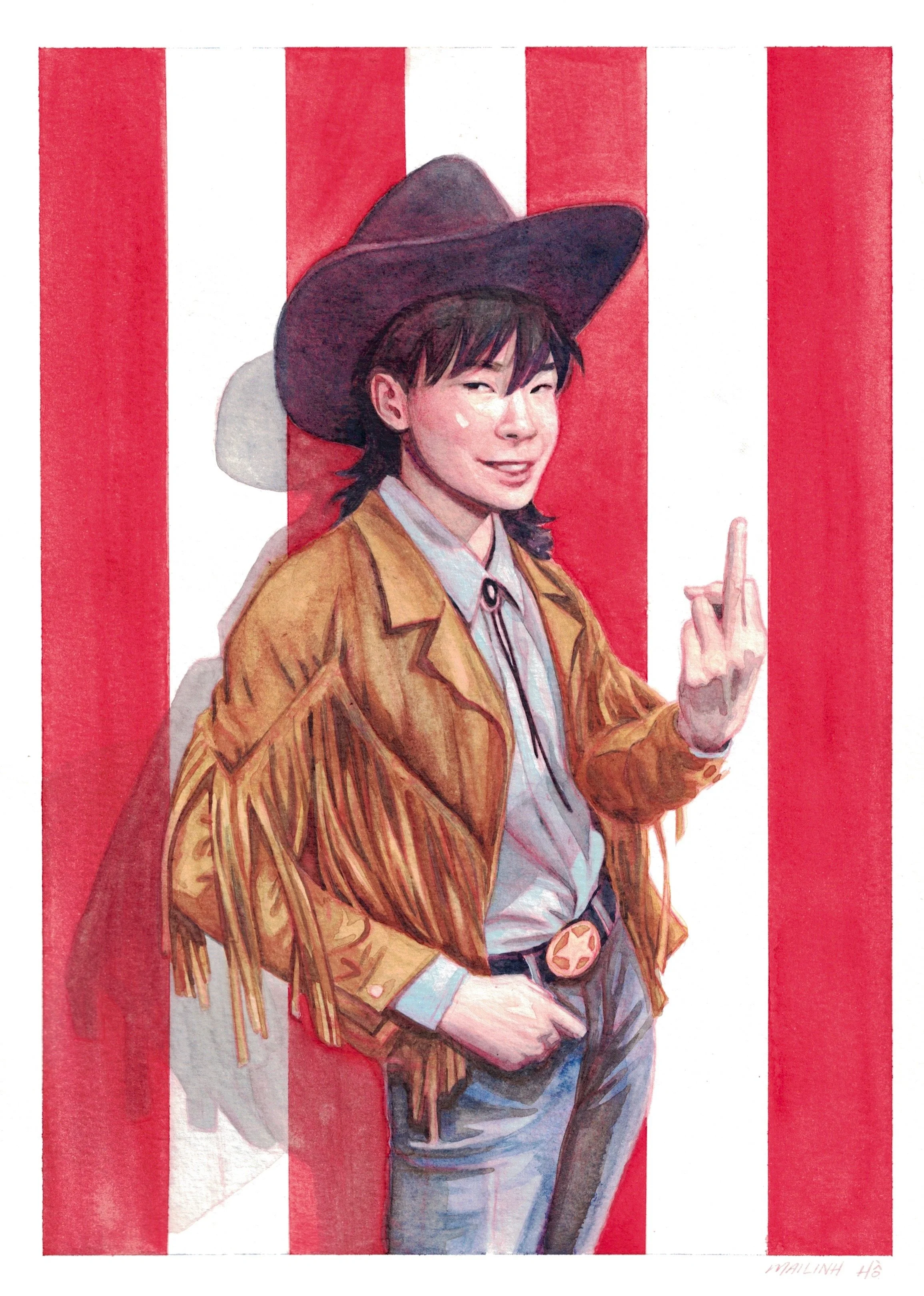 Fuck You, I'm From Florida
  
Watercolor on Paper, 9 x 12," 2020