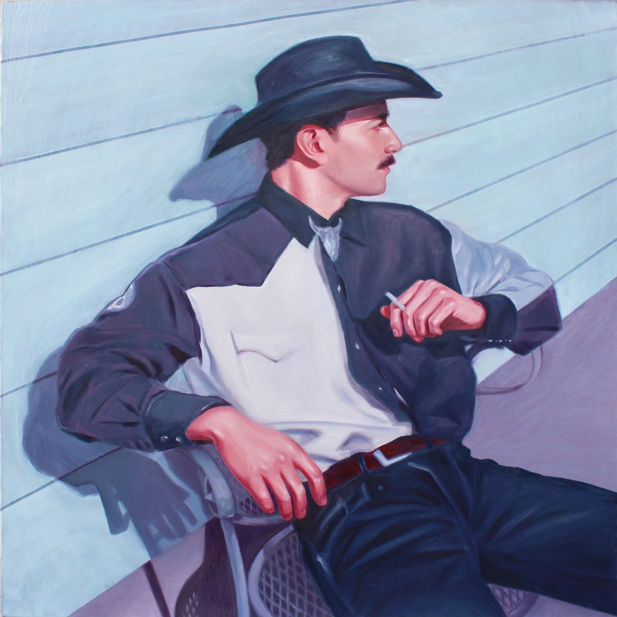 Hôm Qua (Yesterday)
  
Oil on Canvas, 23.25 x 24.25," 2025
