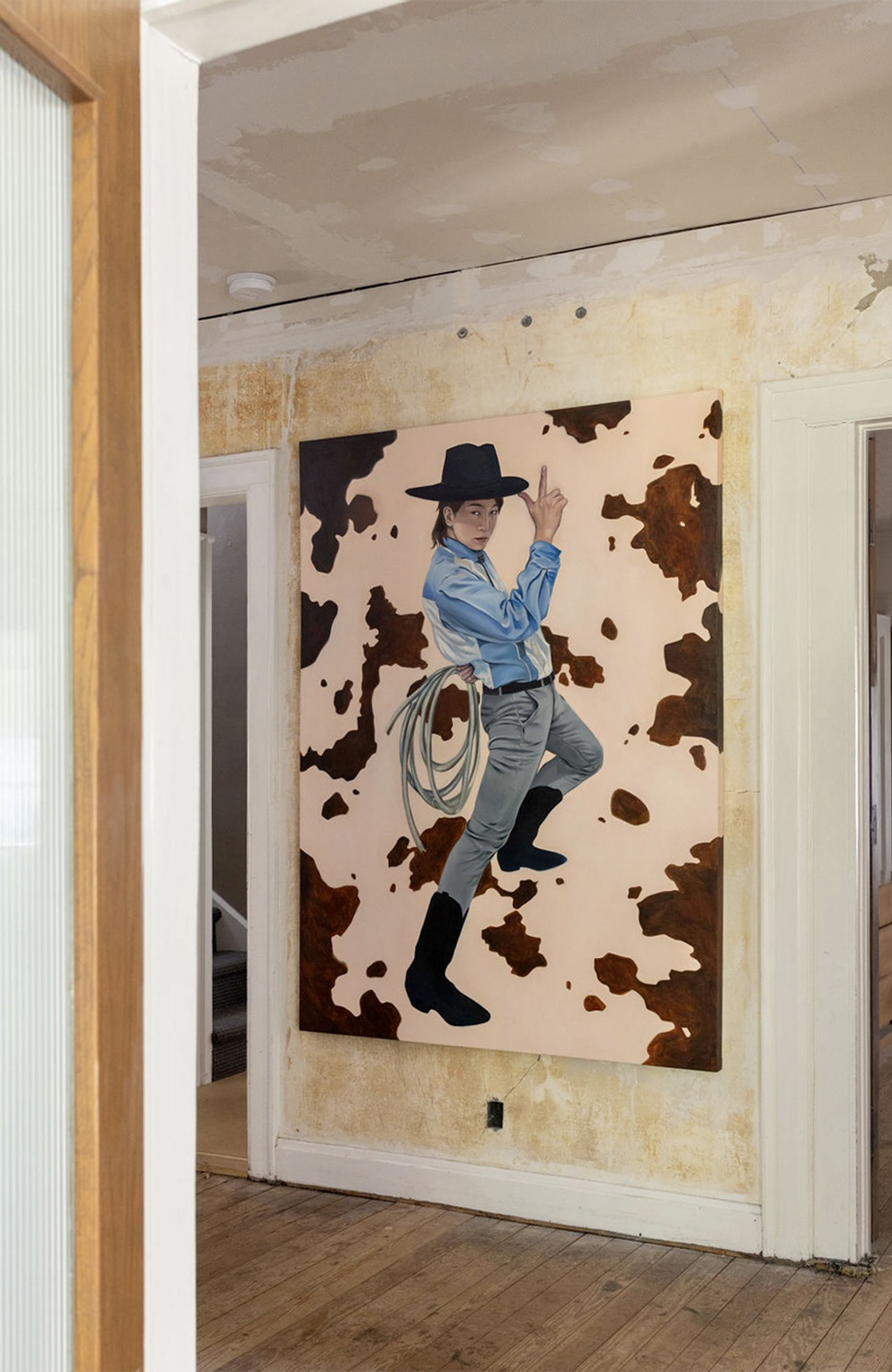 Installation view of "The Hồ Down" in  WINDING ACCORD  at COMPANION. Photography by Jana Astrouski.