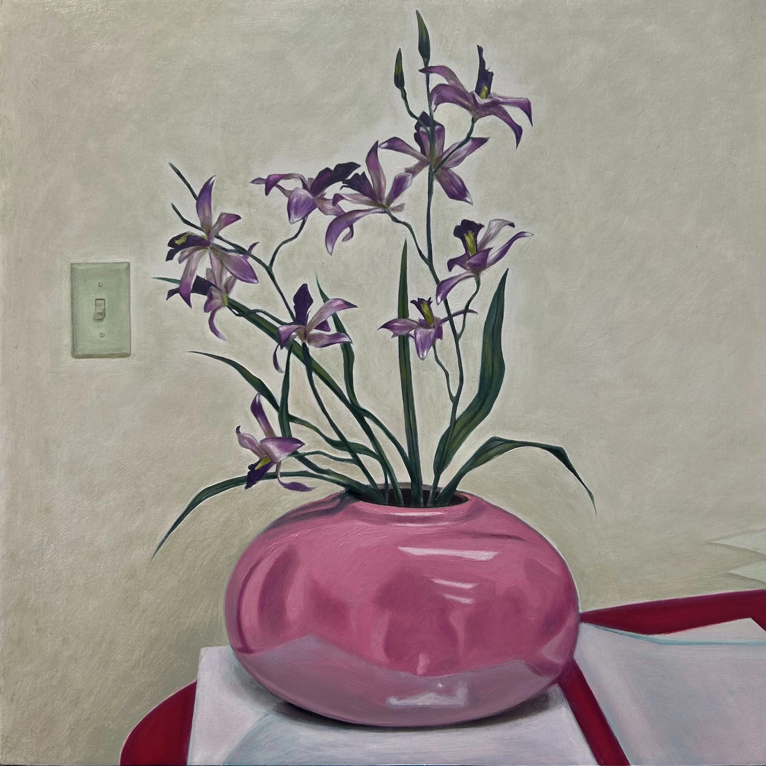 Fake Orchid
  
Oil on Canvas, 16 x 16," 2025