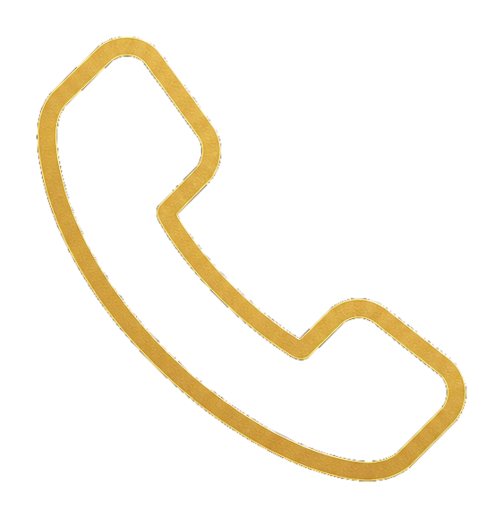 Gold outline of a telephone handset.