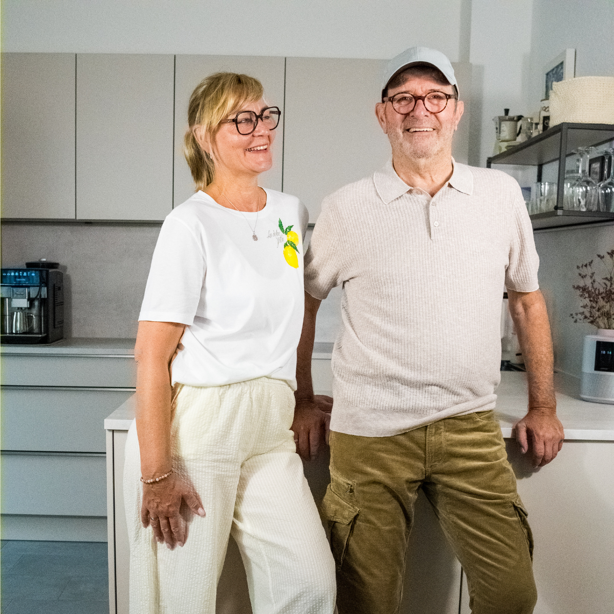 Hermann Welp und seine Frau in der Küche von Welpino