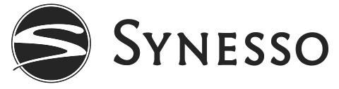 Logo of Synesso, a black circular emblem with horizontal lines and the word 'SYNESSO' beside it.