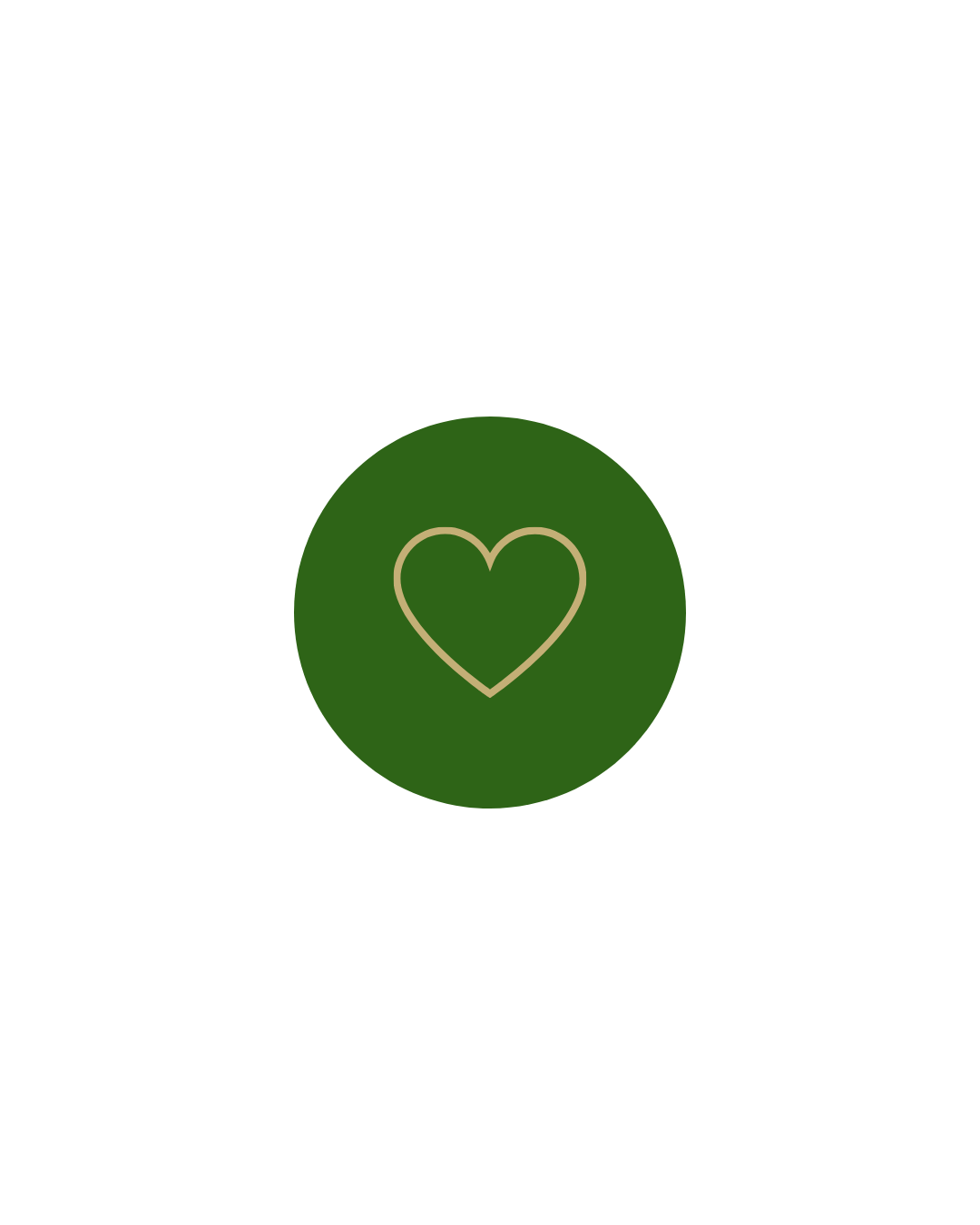 Greeting card with the message 'You Are My Love' and a green circular background with a gold heart outline in the center.