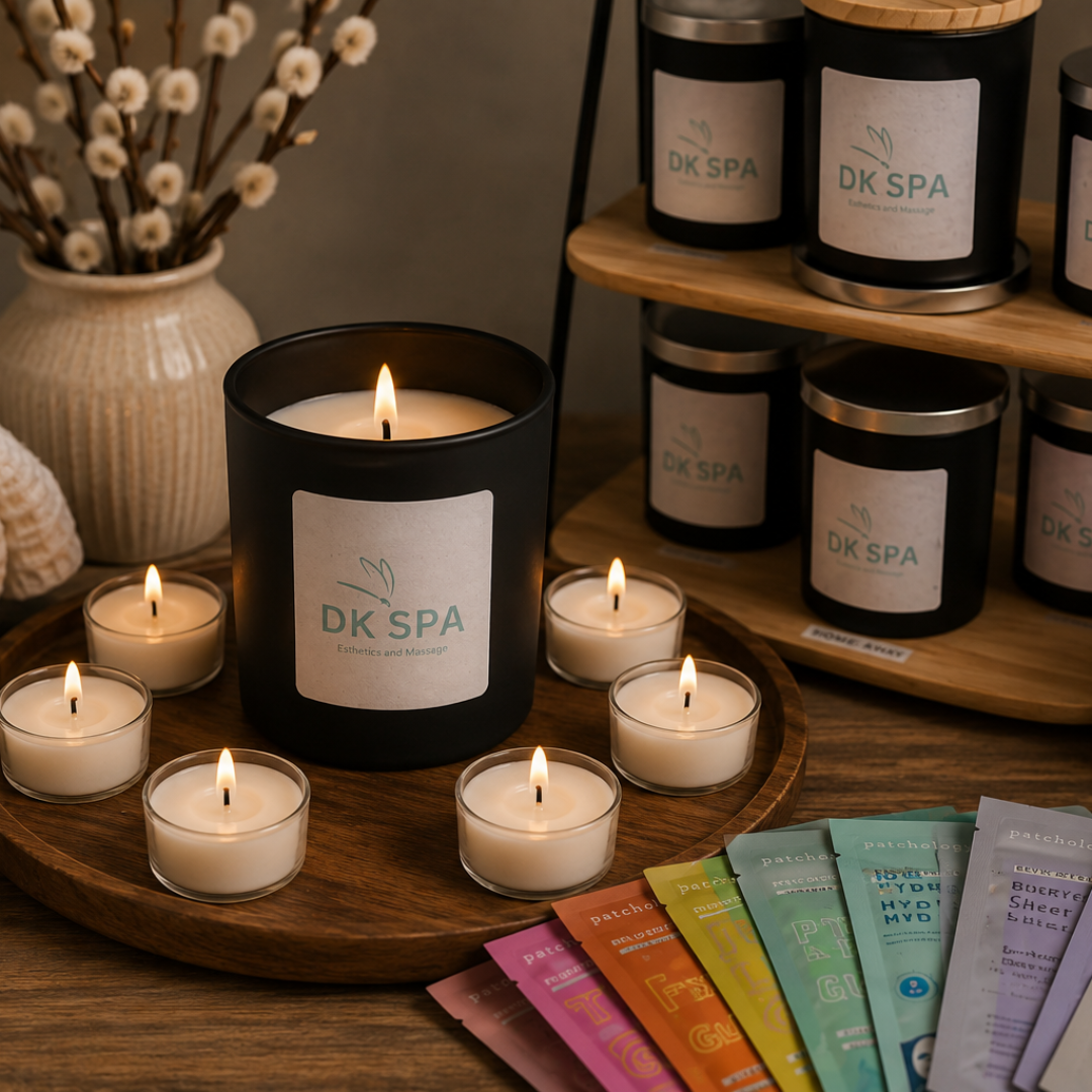 DK Spa tealight candle bundle featuring assorted fragrances for gifting and home fragrance.