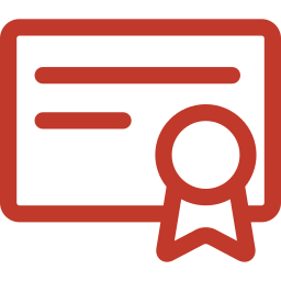 Illustration of a certificate or diploma with a magnifying glass symbol.