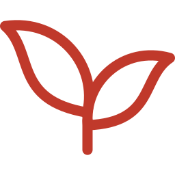 Outline of a small plant with two leaves.
