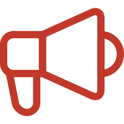 Icon of a red megaphone.