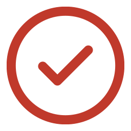 A checkmark inside a circle, indicating approval or completion