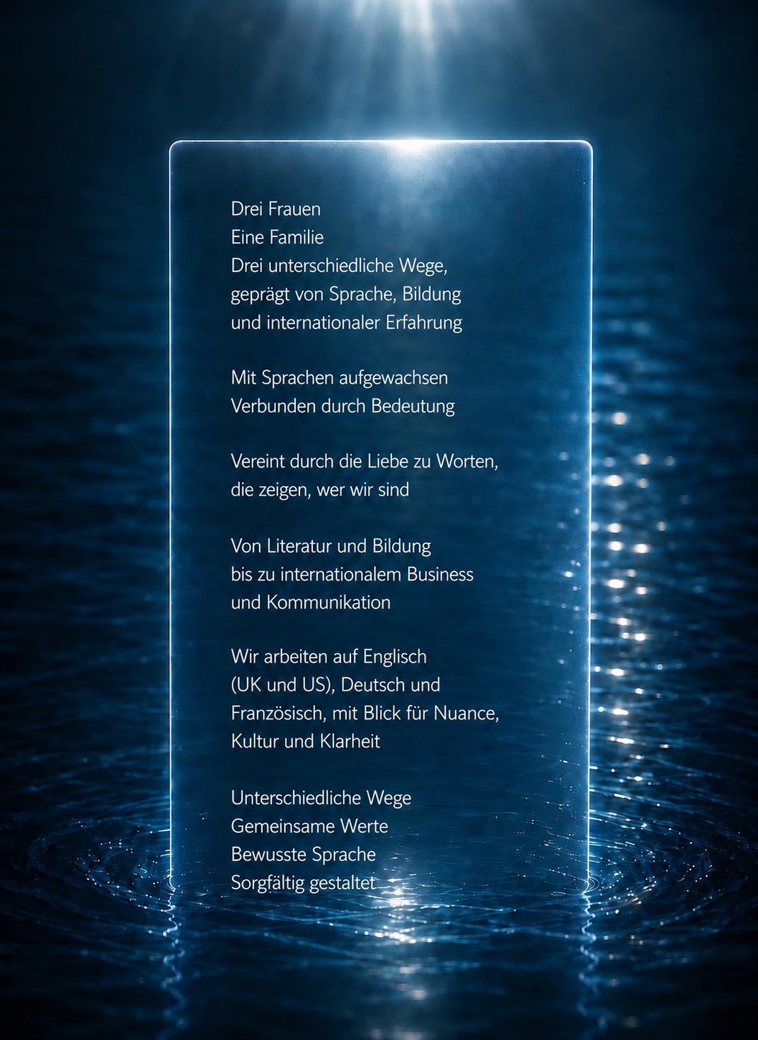 Textworks Studio für professionelle Übersetzung, Copywriting, Markenkommunikation und mehrsprachige Kommunikation in Deutsch, Englisch und Französisch mit Fokus auf Sprache, Kultur und internationale Erfahrung.