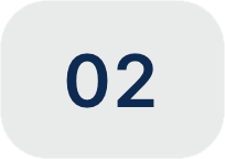 Gray rounded rectangle with the number '02' in dark blue text