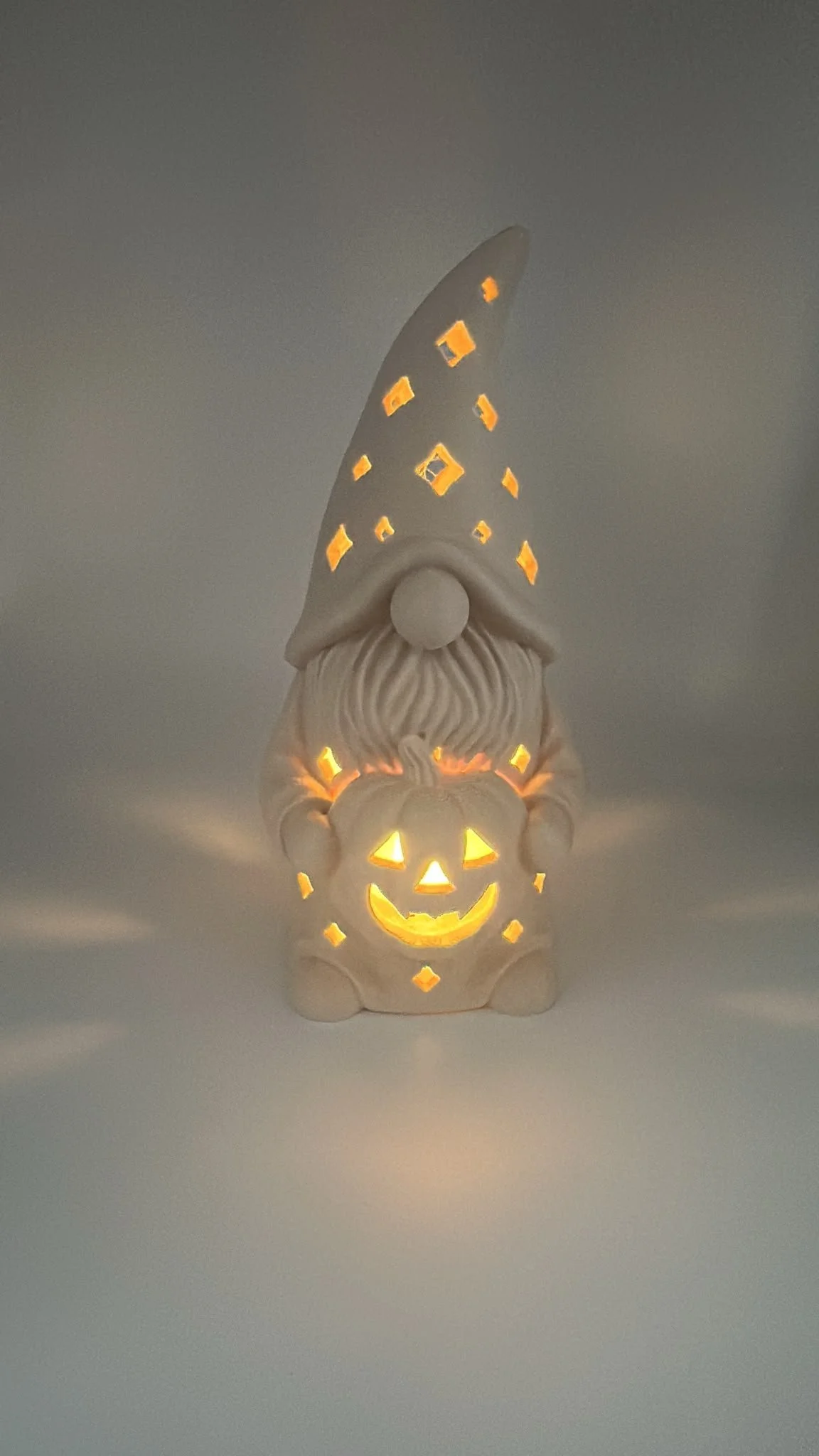 3D Printed Halloween Gnome LED Tealight Holder | Pumpkin Gonk Lantern | Autumn Home Decor
