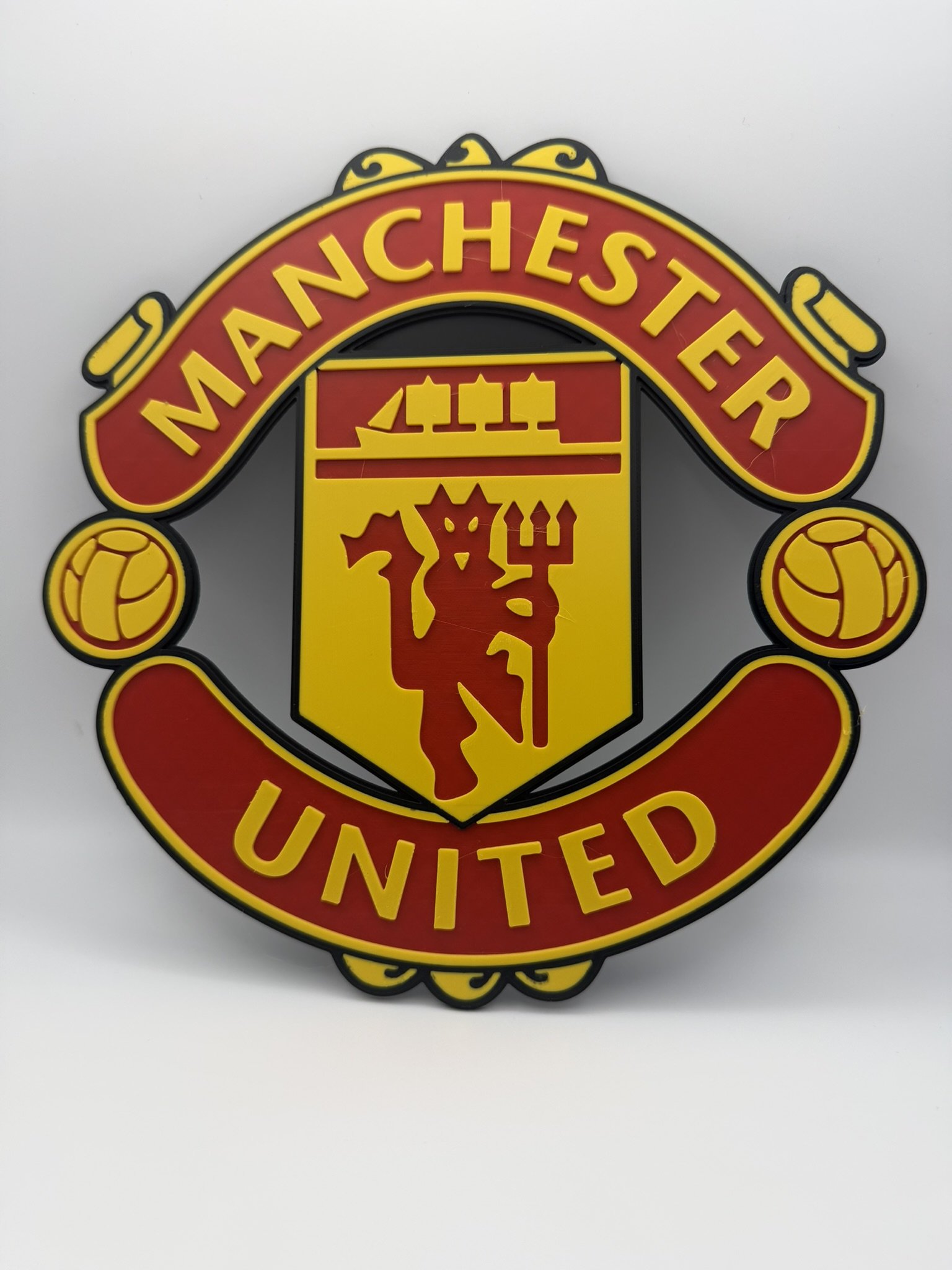3D Printed Manchester United Crest Wall Plaque | Football Club Badge | Fan Cave, Bedroom & Office Decor