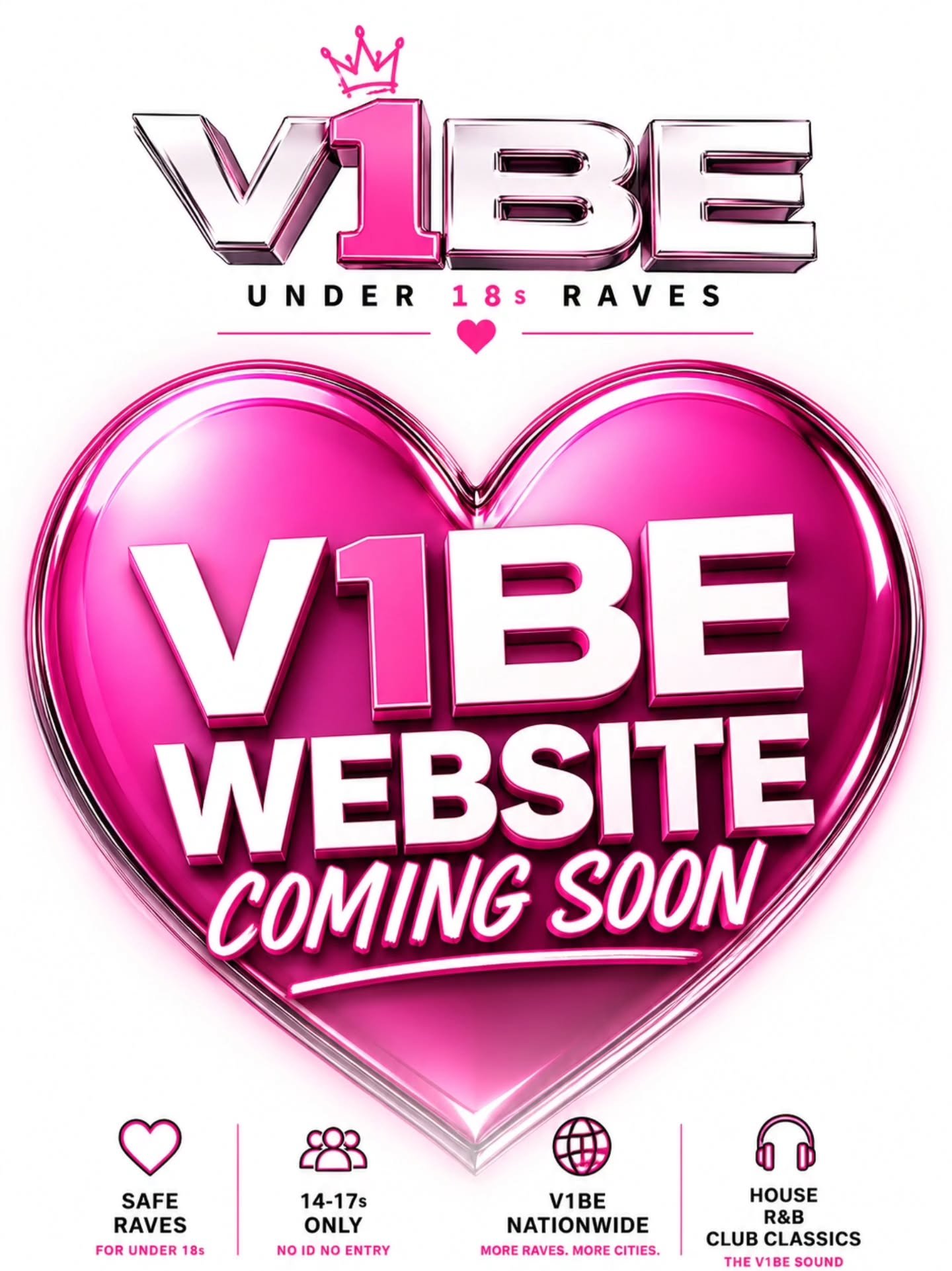 🚨 BIG NEWS, V1BE FAM! 🚨

With the new government restrictions on social media for under 16s, we've launched our brand new V1BE website! 

This is now the best place to find:  Latest event news &amp; announcements
All ticket links
Event photos
Video