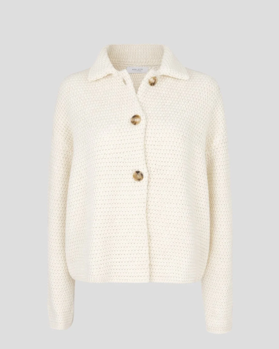 Moss Stitch Polo Cardigan