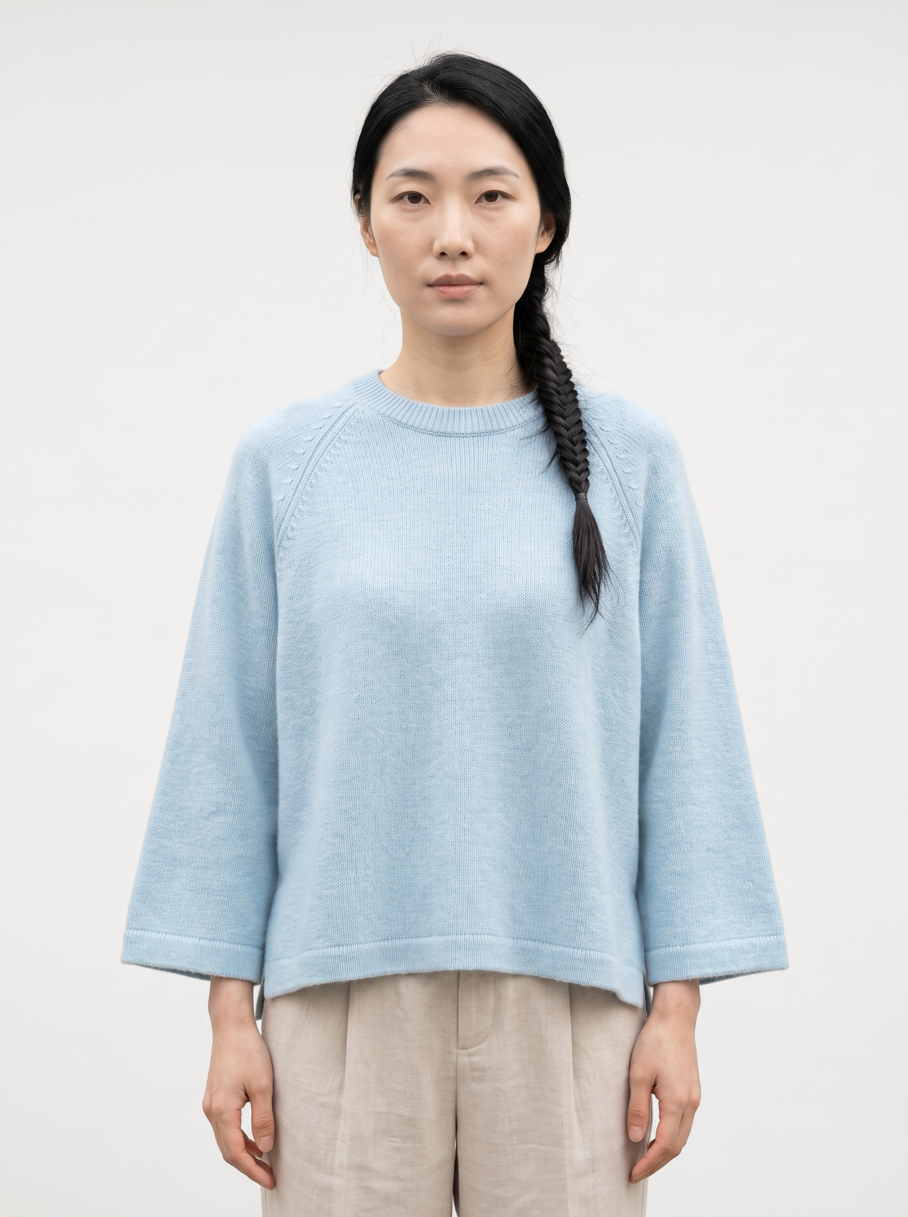 Quarter Sleeve Crop Sweater
