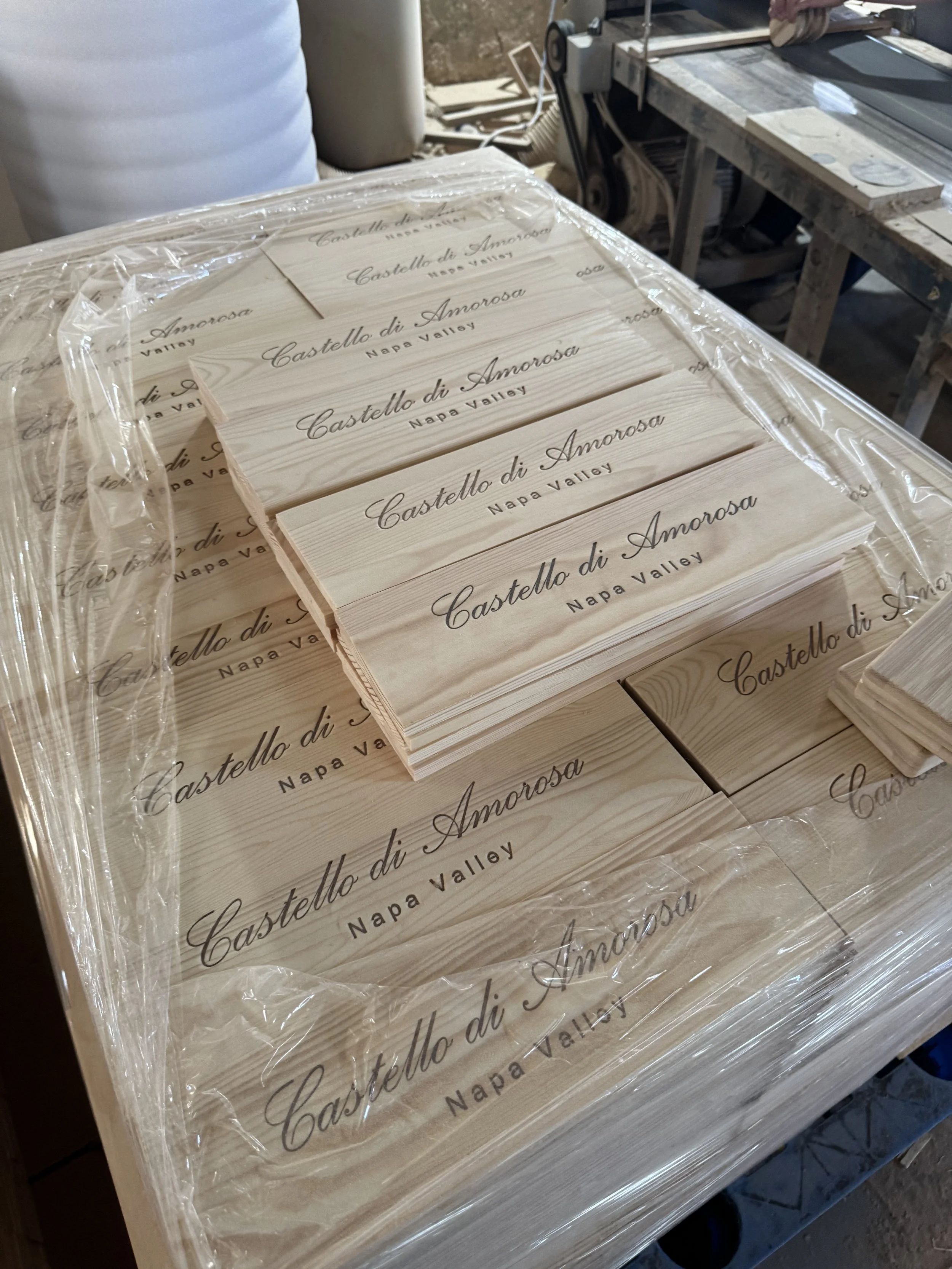 Custom Wooden Wine Boxes for Castello di Amorosa