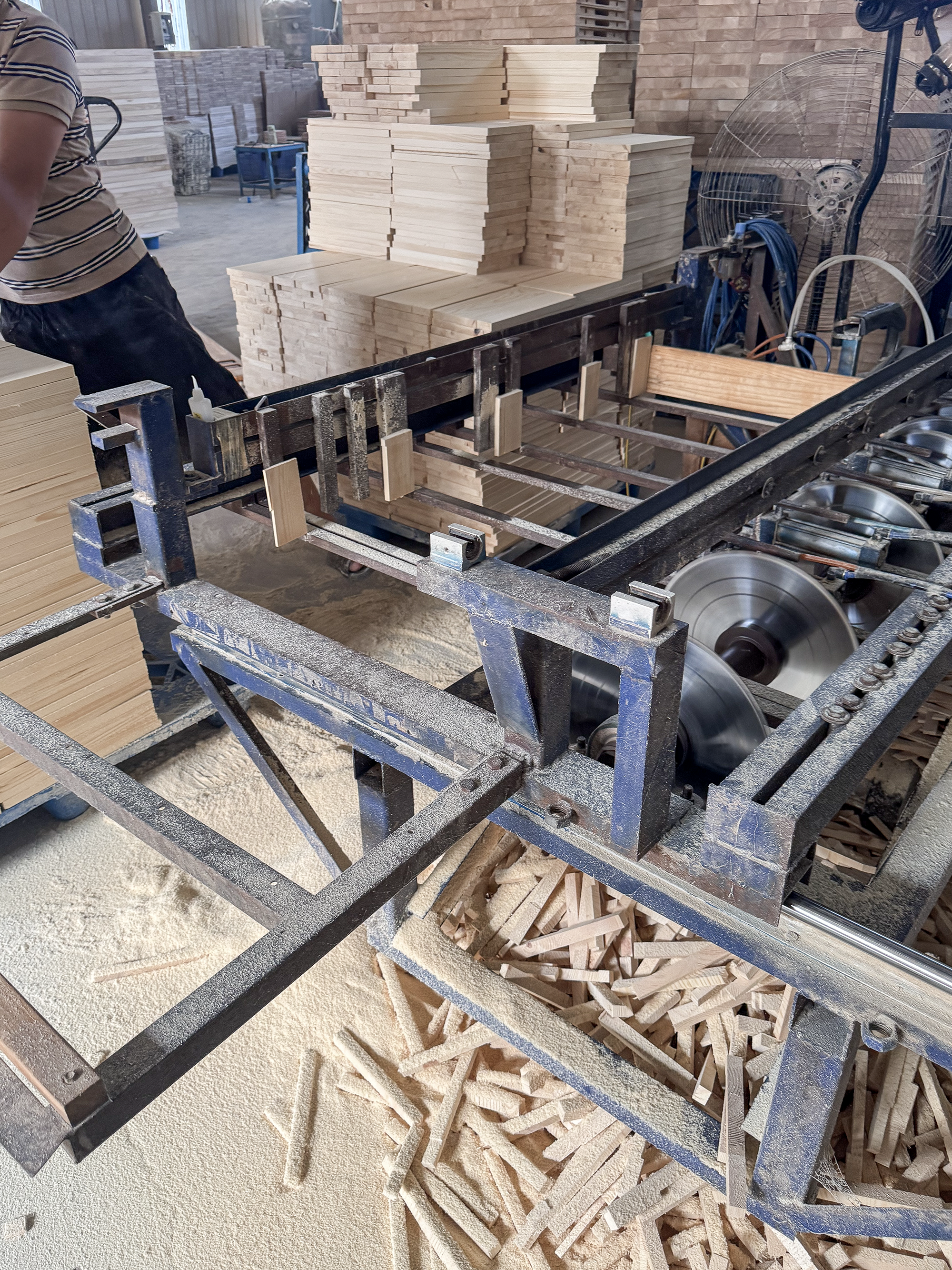 Wood components in production