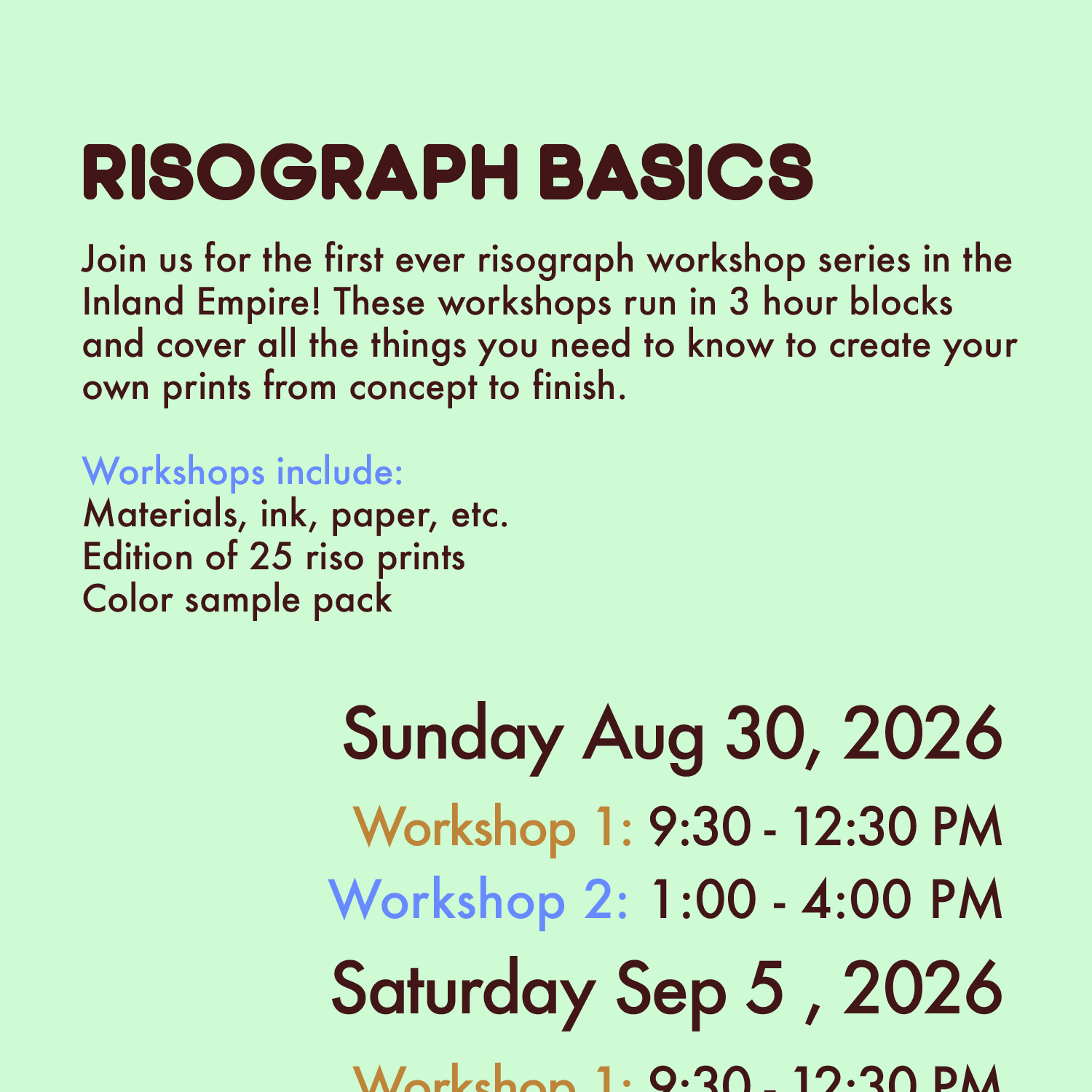 RISO Workshop 8/30/26