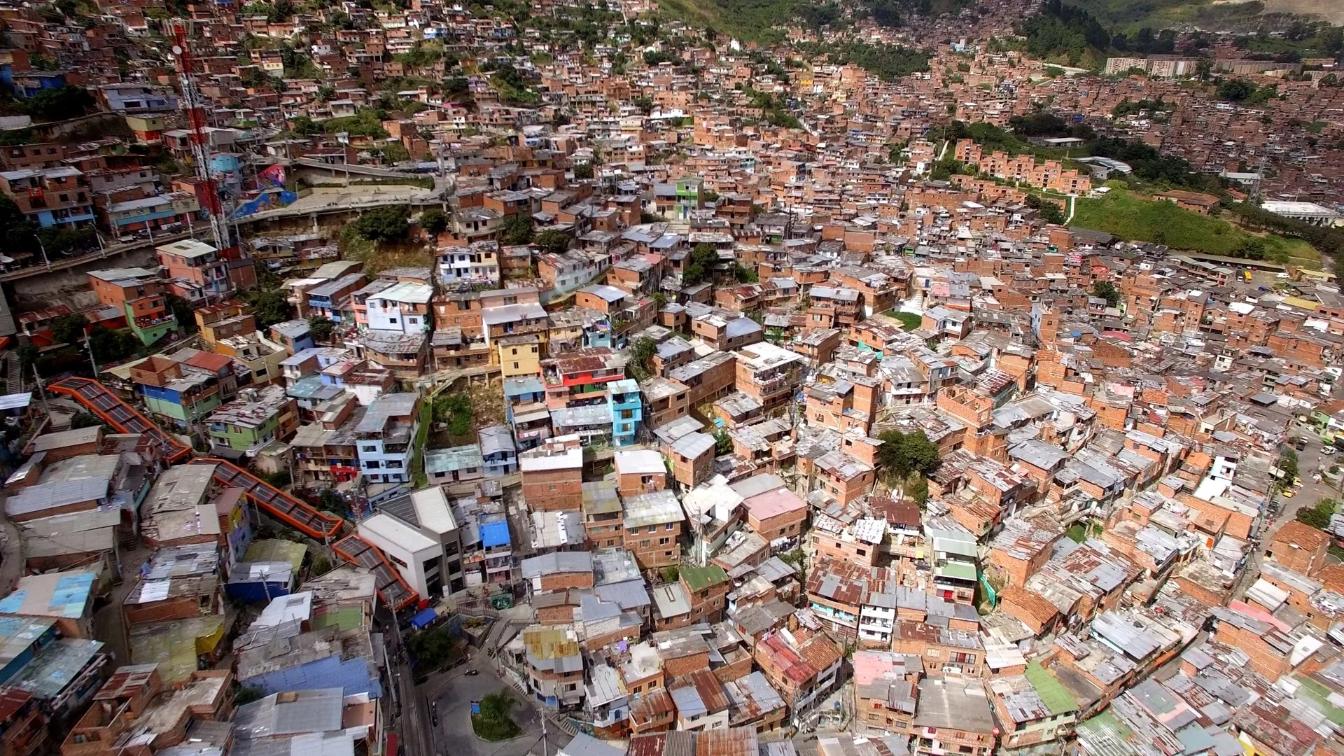 Slum housing in Medellin, Colombia