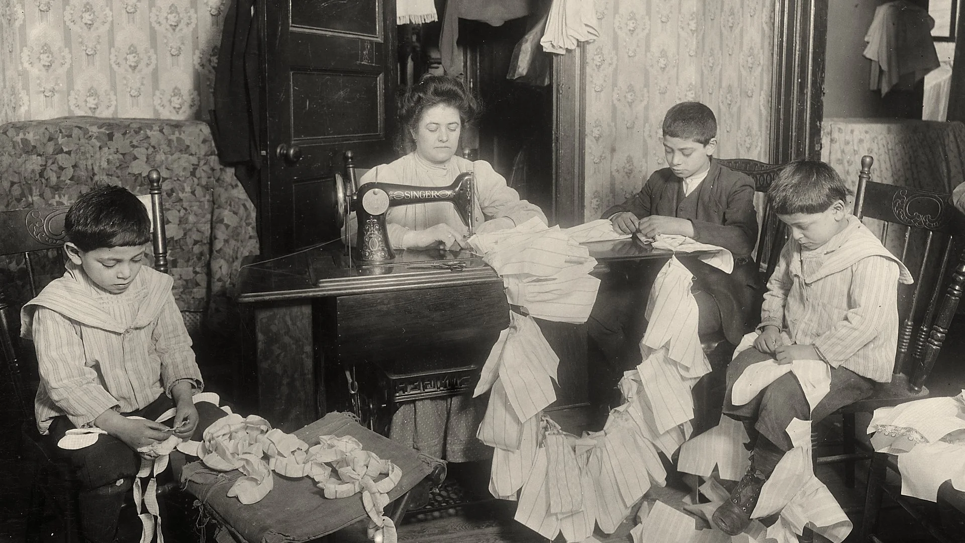 a family in the tenements