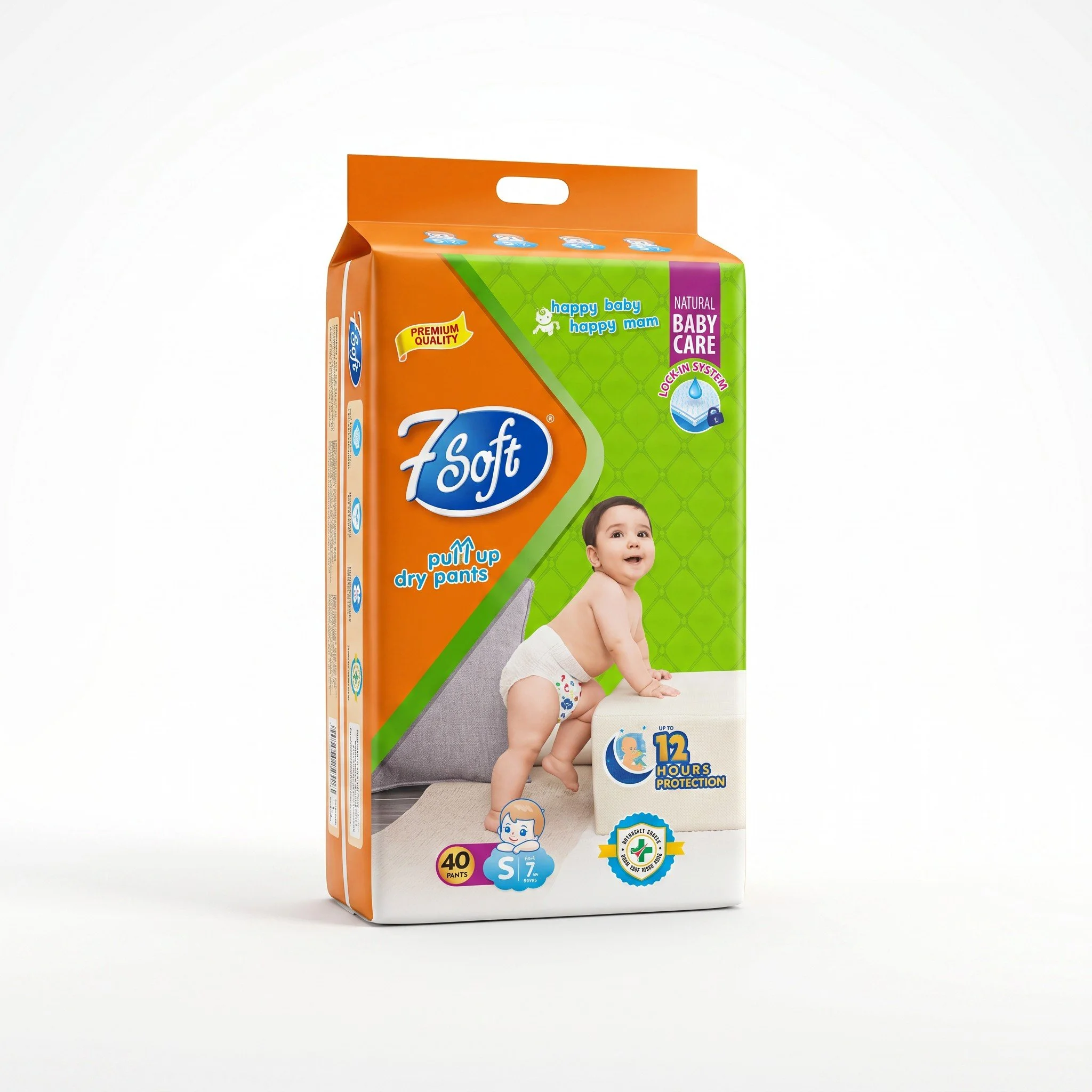 7 Soft Baby Diaper Pants | Multiple Sizes | Pull-Up Diaper Pants | GST included.