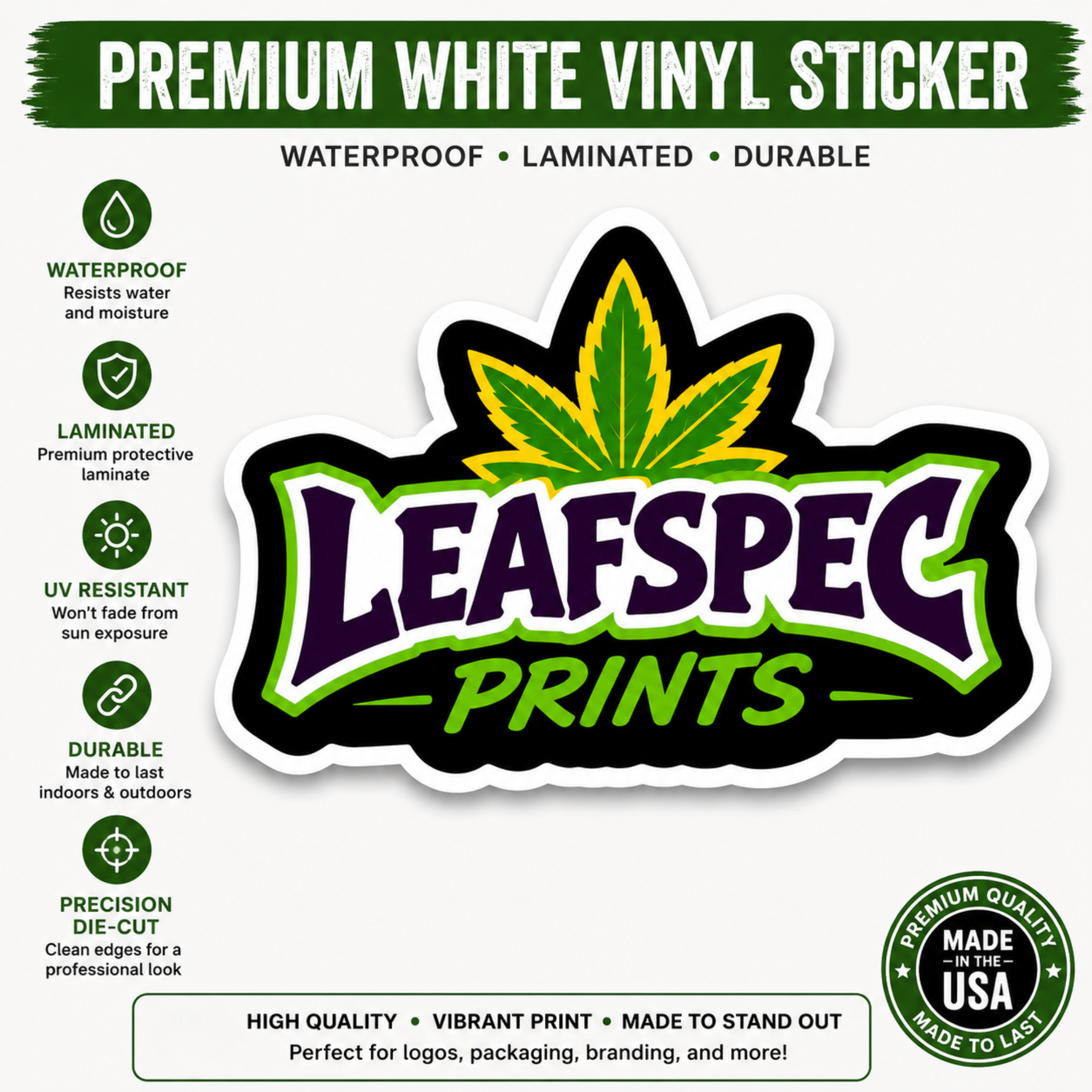 Custom White Vinyl Stickers