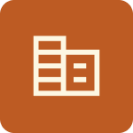 Icon of a newspaper or magazine with folded pages on a brown background.