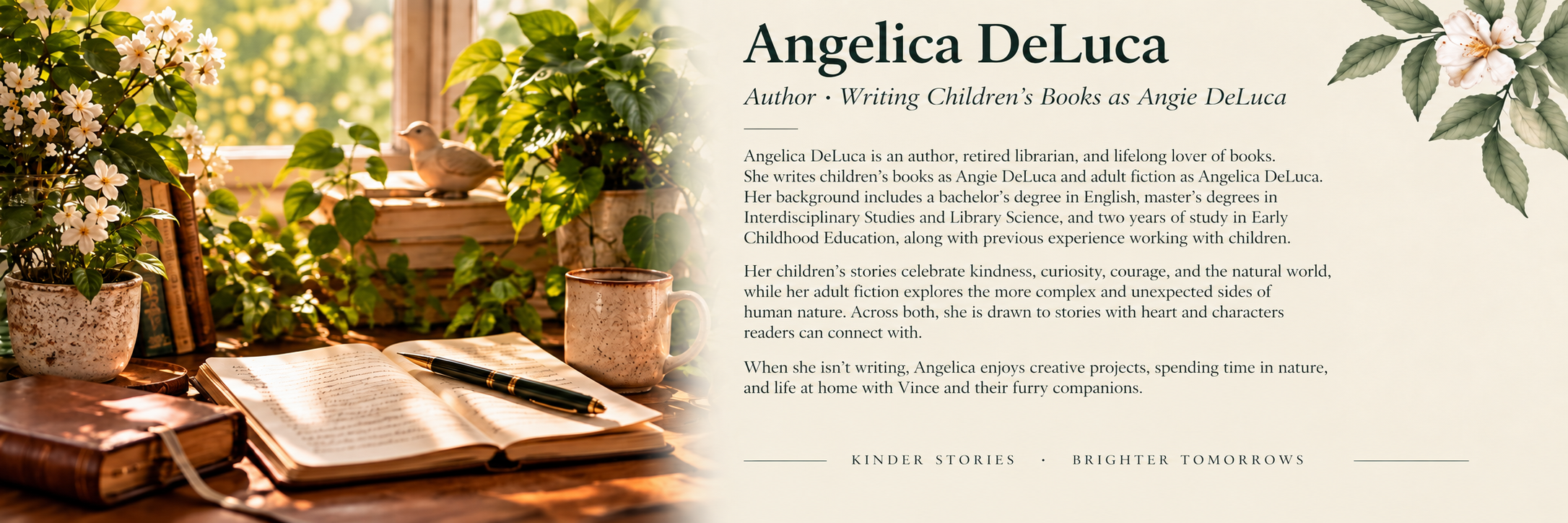 Author Angelica DeLuca of DeLuca Creative Studio, who writes children's books as Angie DeLuca and adult fiction under her own name.