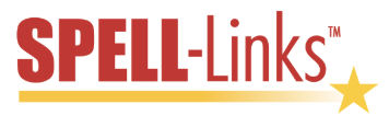 Logo of SPELL-Links featuring red and black text and a yellow star.