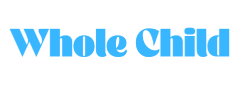 Text that says 'Whole Child' in large, bold, blue letters on a black background.