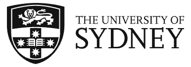 The logo of the University of Sydney, featuring a shield with a lion, stars, and a cross, alongside the text 'The University of Sydney'