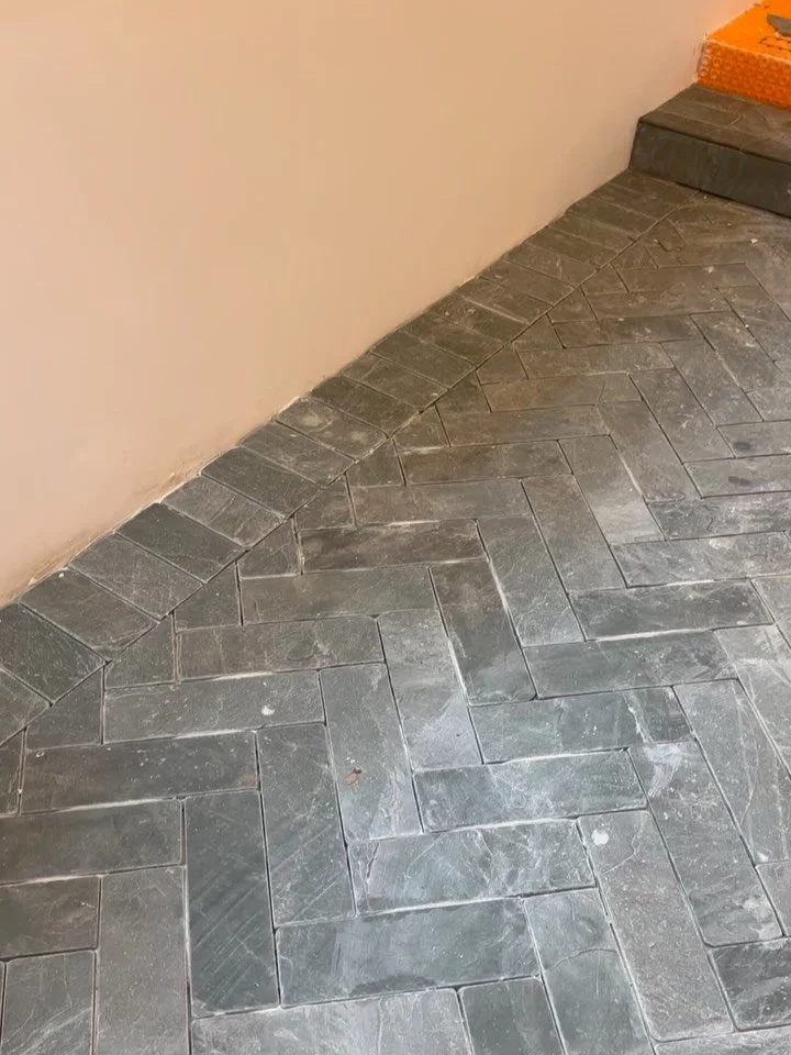 Floor to a mudroom and dog spa, beautiful natural stone tile on radiant heat floor&hellip;gorgeous! #tile #remodel #interiordesign #tileart #renovation