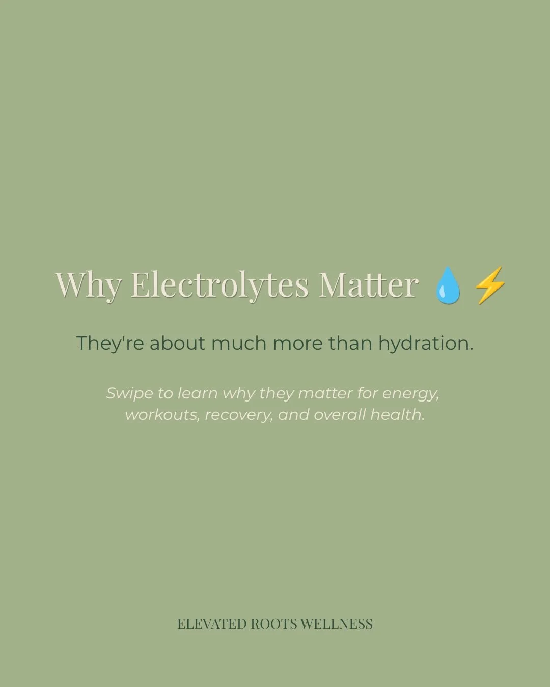 Hydration is more than just drinking water. 💧

Electrolytes play a critical role in muscle function, energy production, nerve signaling, recovery, and maintaining fluid balance throughout the body.

If you&rsquo;re active, spend time outdoors, use t