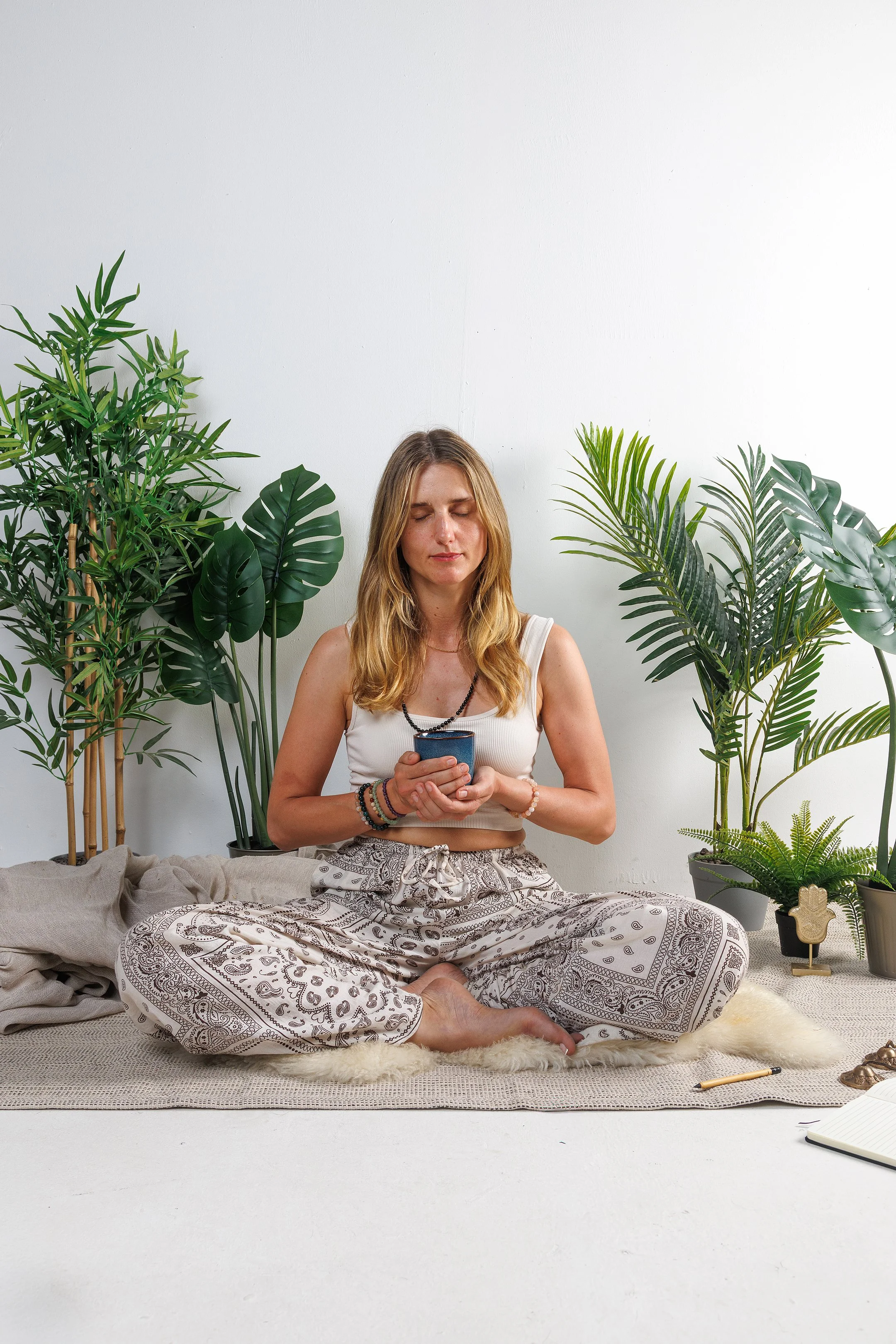 Magdalena Chmielewska in seated meditation with breathwork, Kundalini Yoga teacher in Dublin
