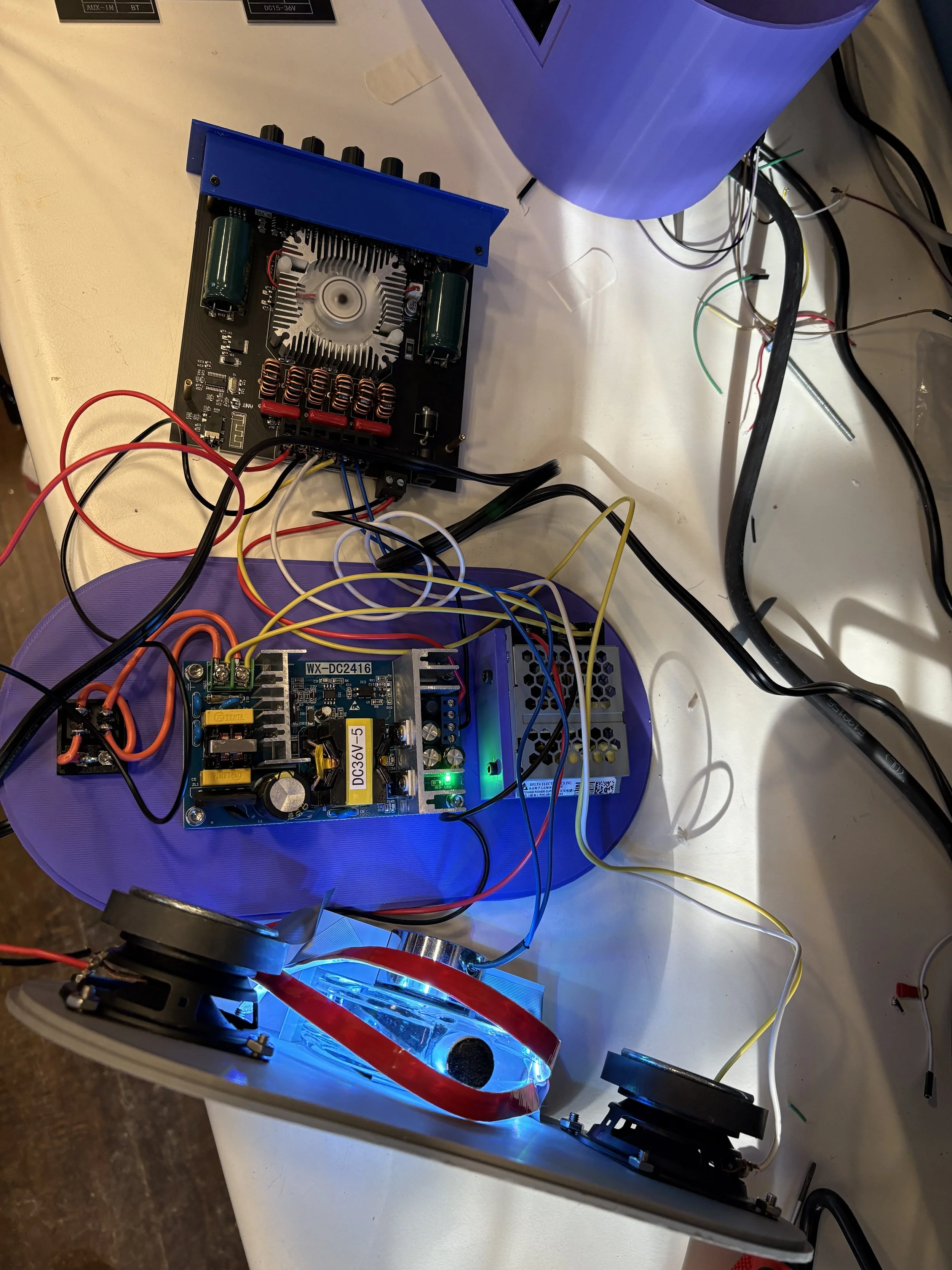 Internal electronics with lights