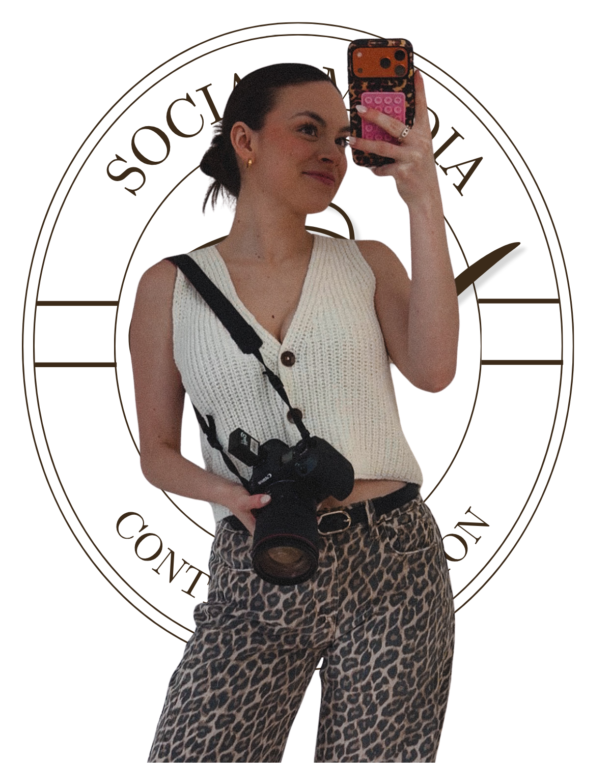 Founder running a business while managing social media content