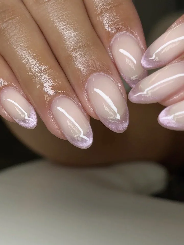 Baby pink cat eye frenchies💫💓 

Check out this 5 week retention before + after on her natural nails using @americancreator.tm base in &ldquo;kindly&rdquo; 🤩 

#buildergel #naturalnails #retention #nailartist💅 nailtechnician