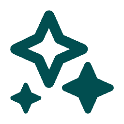 Four star-shaped icons, three solid and one outline, arranged in a cluster.