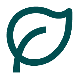 Simplified line drawing of two overlapping leaves