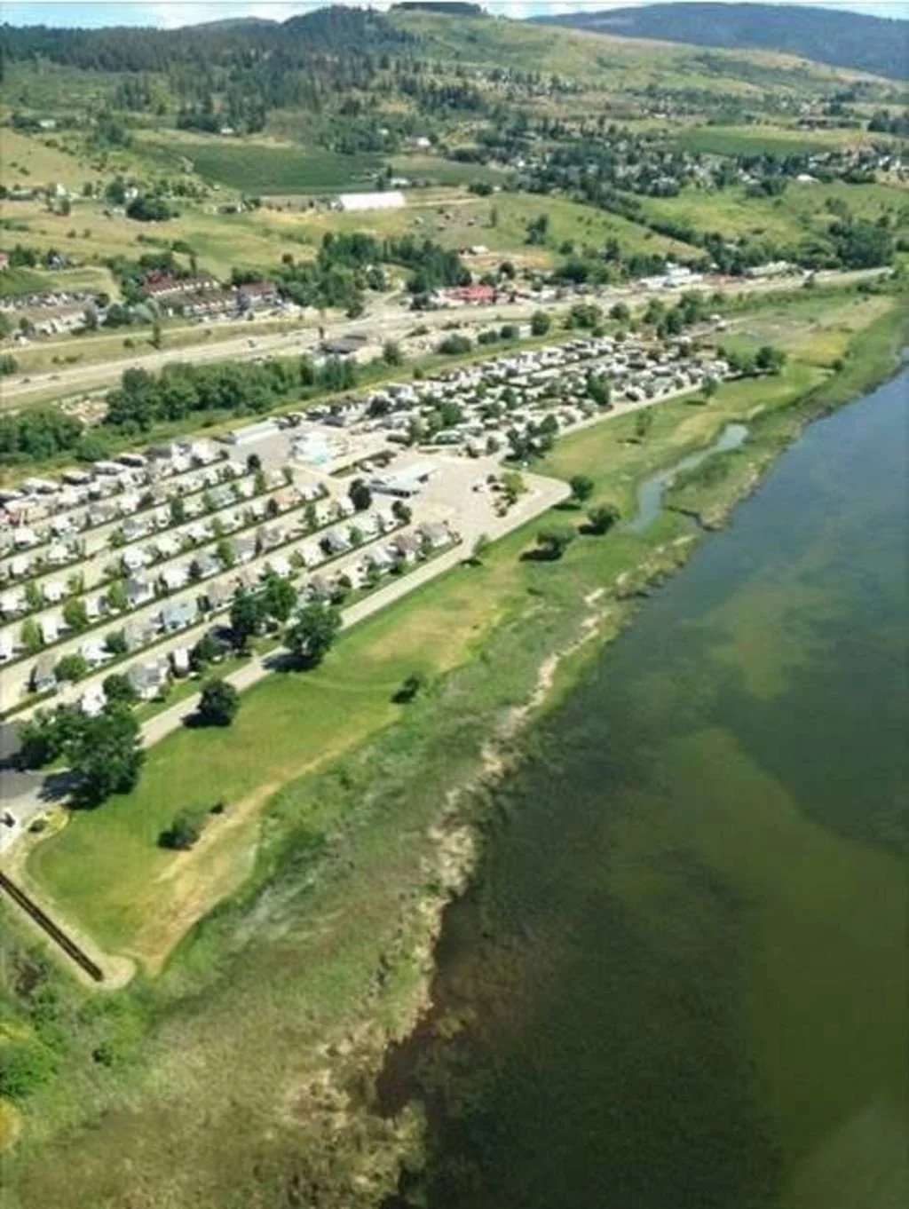 Aerial view of Swan Lake RV Resort.