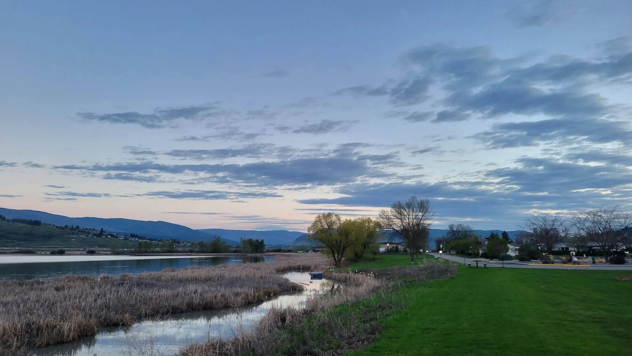 Swan Lake RV Resort lakeside view.