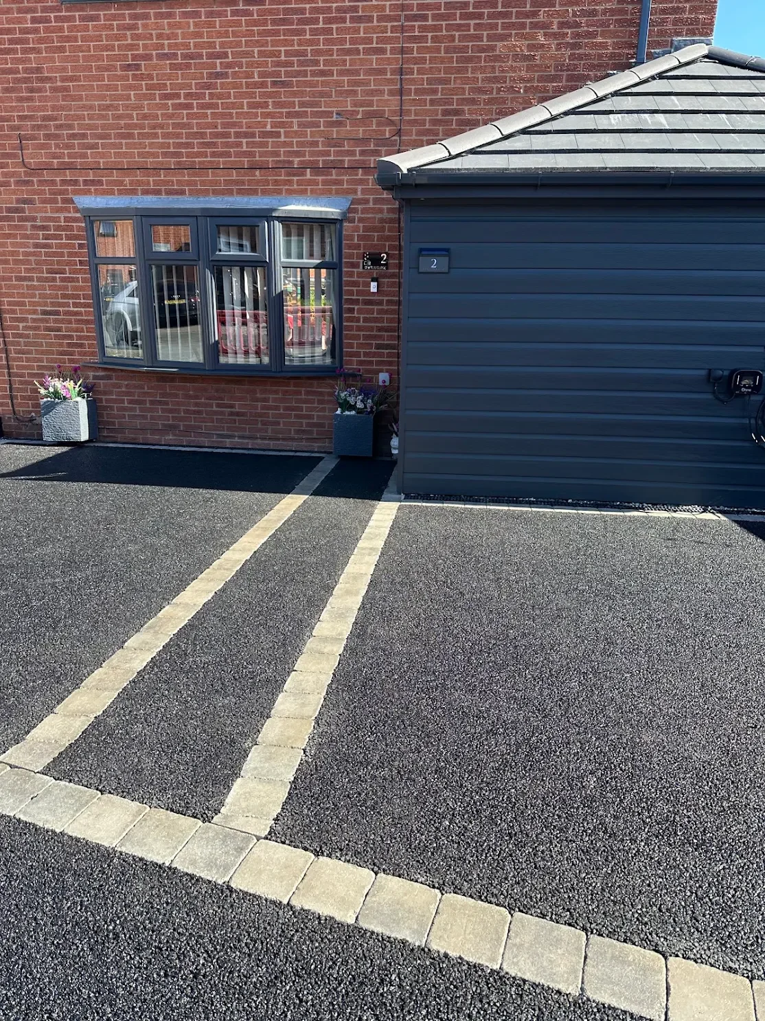 Reinstated driveway and frontage after the extension