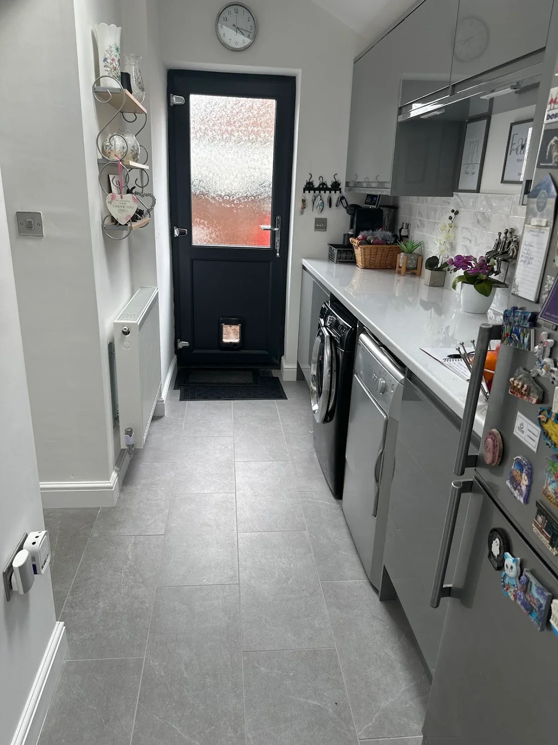 New utility room with external door and fitted units