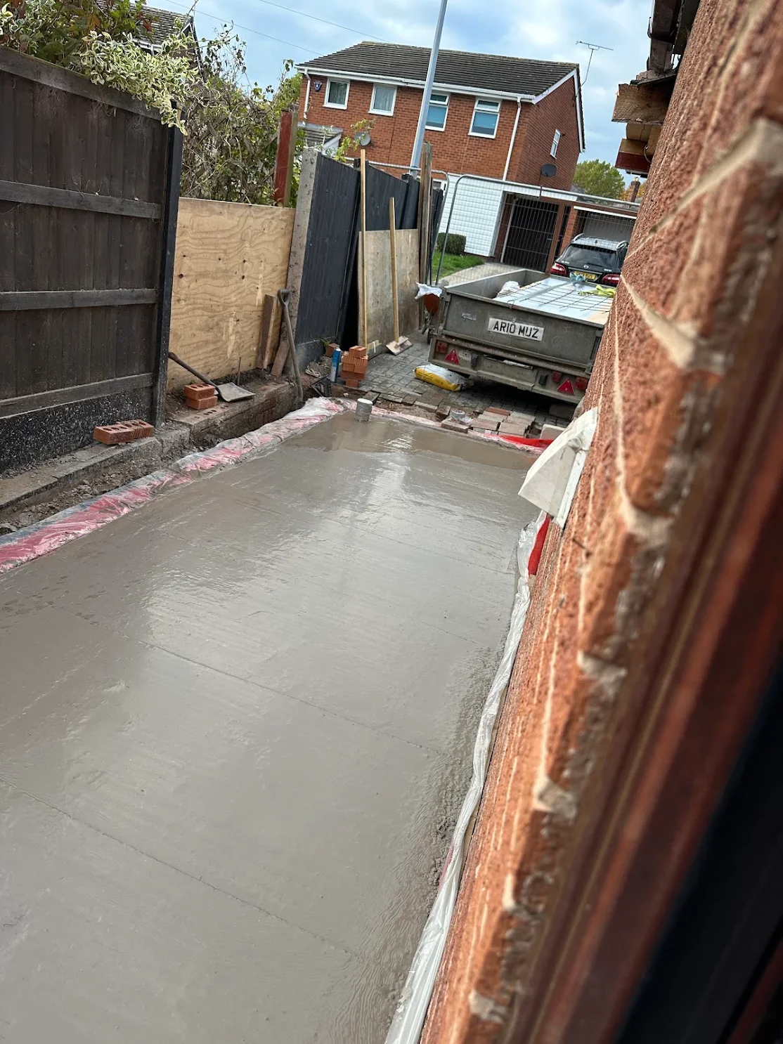 New insulated concrete slab laid