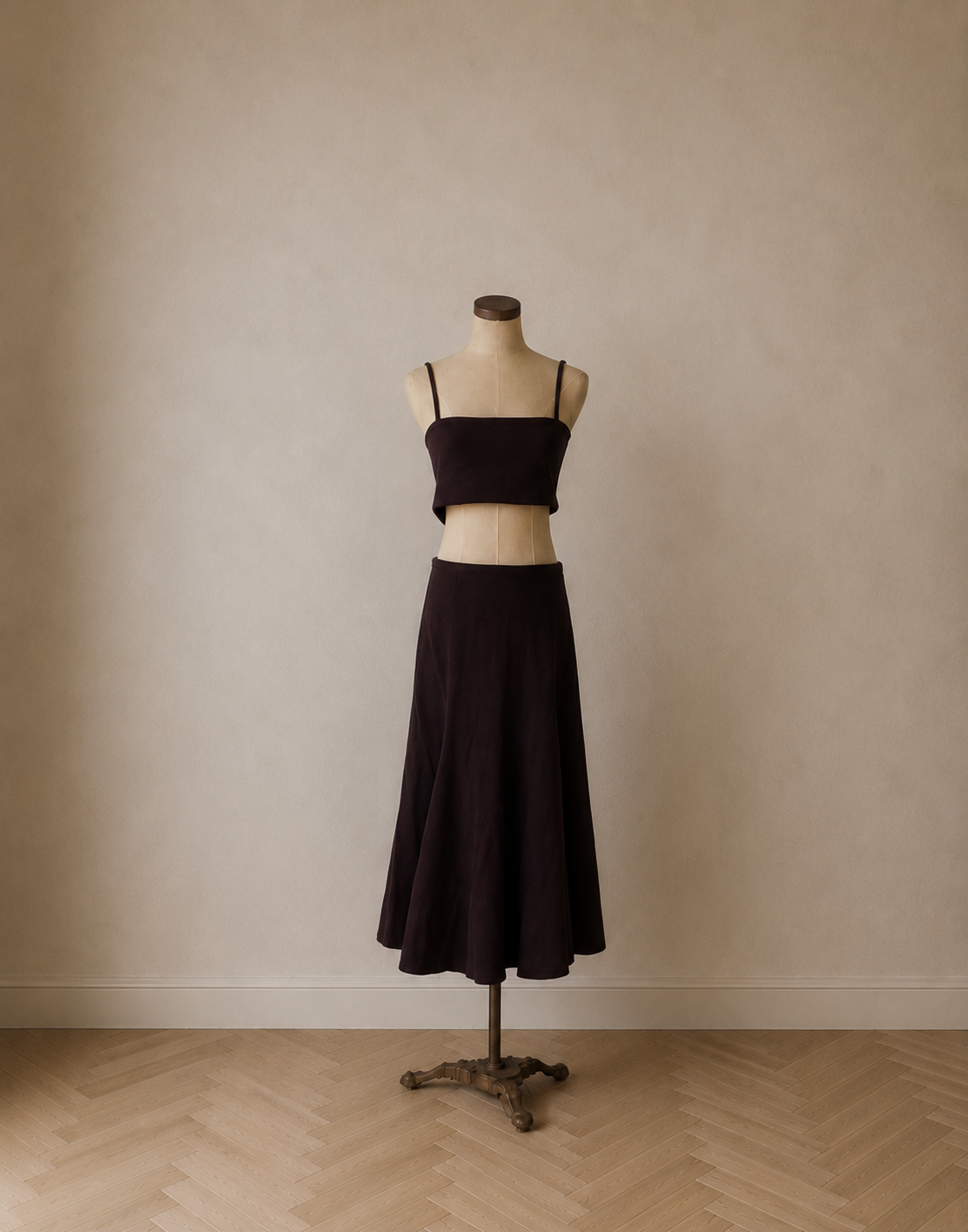 Chocolate Brown A-Line Skirt