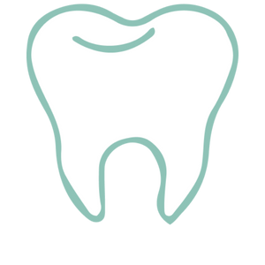 Drawing of a tooth with a smiling face.