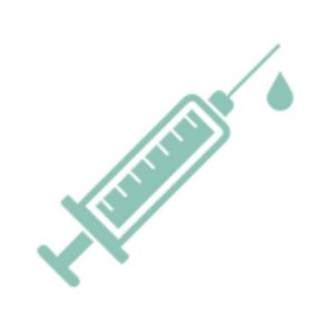 Illustration of a syringe with a droplet at the tip.